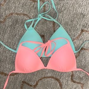 TWO PACK!! Saltwater surf company bikini tops!!